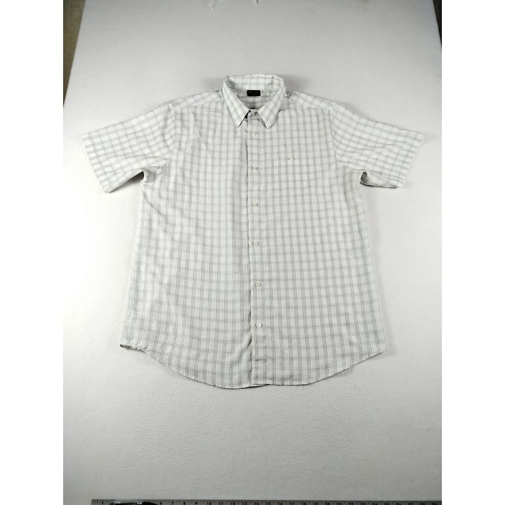 R&R Casual‎ Shirt Men's XXL White Gray Corpcore Career Professional Work Wear